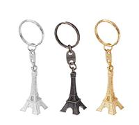 Porte-clés rétro Tour Eiffel Porte-clés Mini Pendentif Trousseau décorations 12pcs (Or//Bronze)