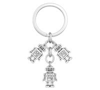 Porte-clés Robot Argenté, Porte-clés et Pendentif de Sac Original, Cadeau Unique pour Amateurs de Technologie et Science-fiction,Bagages Décor
