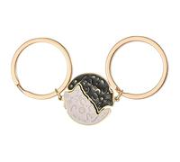 Porte-clés robuste en acier inoxydable avec pendentif en forme de chat et de fleurs de cerisier, cadeaux pour les couples et les amoureux des animaux de compagnie, vêtements décontractés