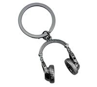 Porte-clés robuste inspiré de la musique avec une forme alternative pour ceux qui apprécient l'individualité et les tendances modernes, Casque Noir, As Show