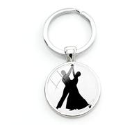 Porte-clés romantique en forme de chiffre de valse - Danse Tango - Silhouette de danseuse - Porte-clés de sac - Pendentif personnalisé - Blanc, L, blanc, Large