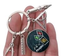 Porte-clés rond en alliage de zinc avec formules mathématiques géométriques et sciences - Accessoire inspirant pour homme et femme