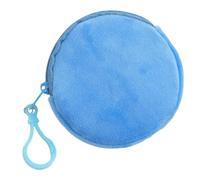 Porte-clés rond en forme de portefeuille pour pièces de monnaie, clés, sac de rangement, ornement pour femmes et filles, pochette à clés mignonne, bleu ciel