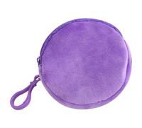 Porte-clés rond en forme de portefeuille pour pièces de monnaie, clés, sac de rangement, ornement pour femmes et filles, organisateur d'argent compact, violet