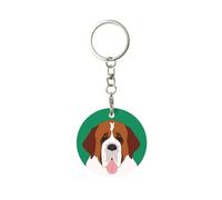 Porte-clés rond en métal, porte-clés en métal, porte-clés de voiture, anneau de support 1 pièce, Chien Saint-Bernard