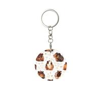 Porte-clés rond en métal, porte-clés en métal, porte-clés de voiture, anneau de support 1 pièce, Petits cochons d'Inde