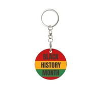 Porte-clés rond en métal pour le Mois de l'histoire des Noirs, porte-clés de voiture, cadeau décoratif pour hommes et femmes, pour la maison ou le bureau