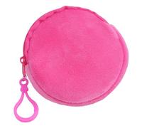 Porte-clés rond miniature en forme de portefeuille pour pièces de monnaie, clés, sac de rangement, ornement pour femme, petit porte-monnaie, rose rouge, Taille unique