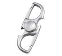 Porte-clés rotatif en acier inoxydable pour homme, décapsuleur 3 en 1 et outil de poche, rotation lisse, cadeau anti-anxiété pour papa, mari, petit ami (argent)