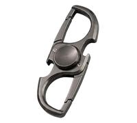 Porte-clés rotatif en acier inoxydable pour homme, décapsuleur 3 en 1 et outil de poche, rotation lisse, cadeau anti-anxiété pour papa, mari, petit ami (gris)