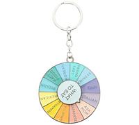Porte-clés rotatif en forme de roue arc-en-ciel - Porte-clés What to Eat - En métal - Décoration pour sacs à main, à dos