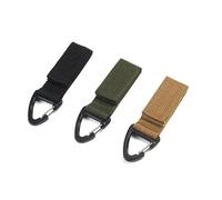Porte-clés ruban en Nylon for Camping en plein air, randonnée, sac à dos tactique triangulaire, attache de sac de taille, 3 pièces(1Pc Army green)