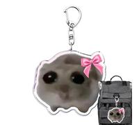 Porte-clés Sad Hamster - Mème drôle « Je ne suis qu'une fille », porte-clés amusant à suspendre | Bijoux uniques, cadeau parfait pour les fans !