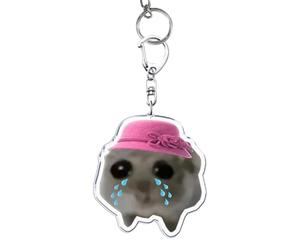 Porte-clés Sad Hamster - Mème drôle « Je ne suis qu'une fille », porte-clés amusant à suspendre | Bijoux uniques, cadeau parfait pour les fans !