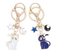 Porte-Clés Sailor Moon - Porte Clé Chat - Forme de chat mignon et charme magique pour sacs, téléphones portables, voitures - Souvenirs parfaits pour les filles et les amoureux des chats