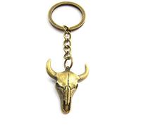 Porte-clés sauvage, funky Headchain en forme de tête de taureau, style sud-ouest, porte-clés en forme de tête de vache, animal. - Argenté - Taille Unique