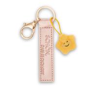Porte-clés « Schön, dass es dich gibt » - En cuir synthétique - Or rose - 10 cm - Avec étoile