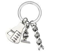 Porte-clés Scientifique Microscope Chimie Molécules Porte-clés Bijoux Texture métallique Convient pour Les Cadeaux et Un Usage Quotidien Anneaux de Structure moléculaire