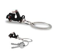Porte-clés scooter italien 3D - Design réaliste avec guidon articulé - Drapeau italien sur le côté - Métal résistant - Idée cadeau homme et femme - Accessoire pour voiture, moto et sac à dos, Noir ,