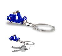 Porte-clés scooter italien 3D - Design réaliste guidon articulé - Drapeau italien côté - Métal résistant - Idée cadeau homme femme - Accessoire voiture moto sac à dos