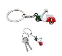 Porte-clés scooter italien 3D - Design réaliste guidon articulé - Drapeau italien côté - Métal résistant - Idée cadeau homme femme - Accessoire voiture moto sac à dos