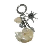 Porte-clés sécurisé et facile à utiliser avec ouverture en métal, thème océanique, coquille, étoiles de mer, alliage de poisson pour un transport quotidien, décoration de porte-clés tendance
