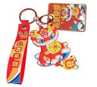 Porte-clés serpent du Nouvel An chinois, porte-clés de dessin animé pour sac à dos - porte-clés pour le Nouvel An chinois festif, mascotte de voiture pour et adultes, Rouge, Refer to
