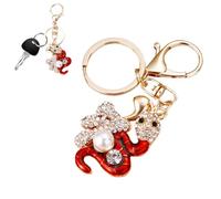 Porte-clés serpent du zodiaque chinois 2025 - Pendentif serpent avec incrustations de diamants synthétiques | Porte-clés pour le Nouvel An chinois, cadeau pour hommes et femmes, design