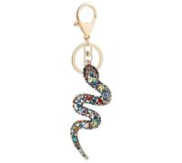 Porte-clés serpent - Pendentif serpent rétro diamant signe du zodiaque | Porte-clés serpent en strass coloré pour clés de voiture, bijoux de sac et souvenirs du Nouvel An, élégant F