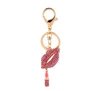 Porte-Clés Sexy en Forme de Lèvres avec et ChaîneCadeaux pour Femme, Porte-Clés Cristal Handcraft Materials