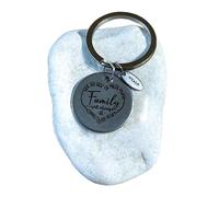 Porte-clés « Side by side or miles away » en acier inoxydable gravé « Family, Love »