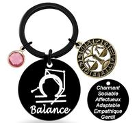 Porte-clés Signe du Zodiaque Métallique- Amateurs d'Astrologie Accessoire Français Élégant- 12 Constellation Anniversaire, Cadeau pour Anniversaire, Noël ou Saint-Valentin