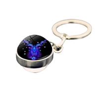 Porte-clés signe du zodiaque - Pendentif de sac horoscope lumineux | Accessoires de décoration lumineux pour sac à dos pour filles et femmes, porte-clés en verre double face, Ccapricorne, Siehe