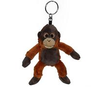 Porte-clés singe en peluche marron avec pendentif BIMBA