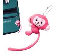 Porte-clés Singe en Peluche - Mini Accessoire Animal, breloque de Sac Douce et Mignonne, Ornement Suspendu léger en Peluche Portable | Anneau en métal Design Adorable pour Sac à Dos, clés de Voiture,