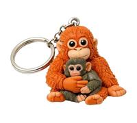 Porte-clés Singe Maman et Bébé Peluche Douce Cadeau Mignon pour Amis et Famille Porte-clés Peluche Singe Maman et Son Bébé Accessoire de Sac à Main Mignon Idée Cadeau