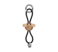 Singe porte-clés métal argenté avec cuir noir Kay Bojesen - 5709513398066