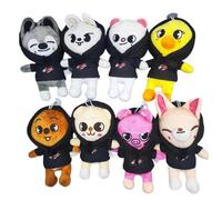 Porte-clés SKZ, Nouveaux modèles 2026 mignons pendentifs animaux Stray K, Cadeaux de Noël et d’anniversaire pour fans(À capuche(25cm))