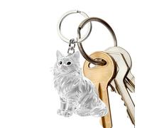 Porte-clés solide en forme de chat transparent en forme de chat pour sac à dos, sac à main, sac d'école, sac à main