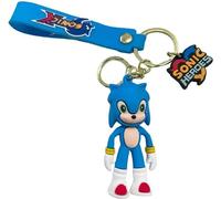 Porte-clés Sonic le Hérisson bleu avec boucle et mousqueton