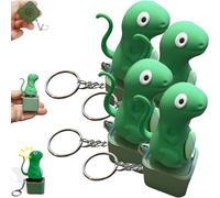 Porte-clés sonore lézard, Porte-clés Rechargeable avec Bouton sonore et lumières colorées, Jouet sensoriel Anti-anxiété for Adultes, Anti-Stress Portable(4pcs)