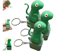 Porte-clés sonore lézard, Porte-clés Rechargeable avec Bouton sonore et lumières colorées, Jouet sensoriel Anti-anxiété for Adultes, Anti-Stress Portable(3pcs)