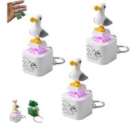 Porte-clés sonore « Mine de la mouette », Porte-clés « Mine de la mouette » Clicker anti-stress rechargeable avec son réaliste et lumière LED, Jouet de bureau interactif anti-stress (A*3)