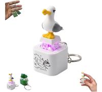 Porte-clés sonore « Mine de la mouette », Porte-clés « Mine de la mouette » Clicker anti-stress rechargeable avec son réaliste et lumière LED, Jouet de bureau interactif anti-stress (A*1)