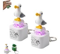 Porte-clés sonore « Mine de la mouette », Porte-clés « Mine de la mouette » Clicker anti-stress rechargeable avec son réaliste et lumière LED, Jouet de bureau interactif anti-stress (A*2)