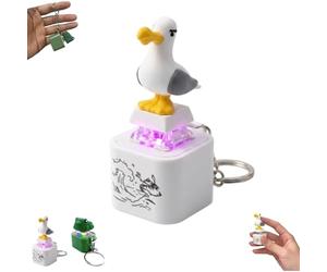 Porte-clés sonore « Mine de la mouette », Porte-clés « Mine de la mouette » Clicker anti-stress rechargeable avec son réaliste et lumière LED, Jouet de bureau interactif anti-stress (A*1)
