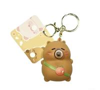 Porte-clés soufflant de bulles avec personnage de dessin animé, utile pour attacher aux sacs d'école et aux clés de voiture avec un soulagement du stress et de la musique (bleu)