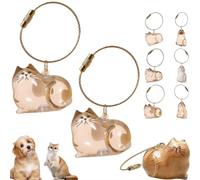 Porte-clés Souvenir en Fourrure De Chat, Pendentif Commémoratif en Poils De Chat, Pendentif Capsule Souvenir en Fourrure De Chat, Bouteille De Rangement pour Poils d'animaux