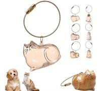 Porte-clés Souvenir en Fourrure De Chat, Pendentif Commémoratif en Poils De Chat, Pendentif Capsule Souvenir en Fourrure De Chat, Bouteille De Rangement pour Poils d'animaux