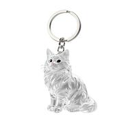 Porte-clés souvenir en poils de chat, pendentif en forme de chat, taille portable pour la préservation des poils d'animaux, matériau transparent robuste avec fixation facile, catégorie accessoires